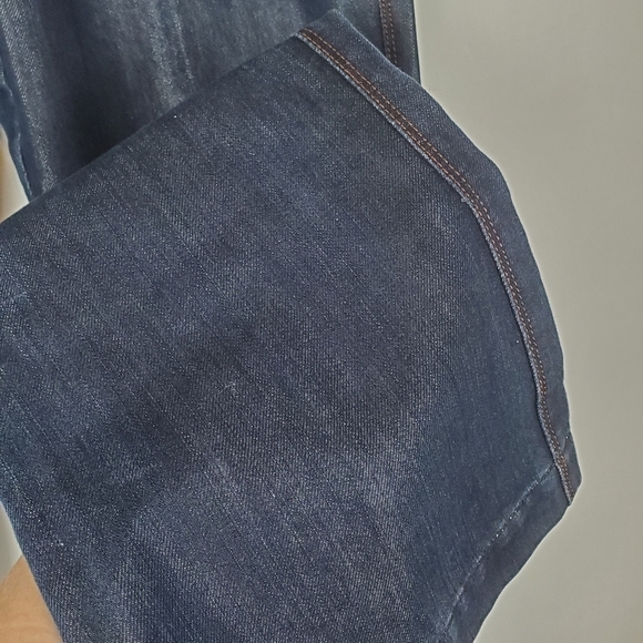 Express Jeans 12 Stella Bootleg Vintage Denim Metallic Sheen Embroidered Bootcut - Picture 7 of 12